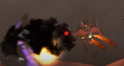 The Infected Titan Speakerman attacking .