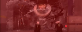The Michael Jackson Skibidi Toilet approaching the  at high speed, in the process seemingly killing the twins, the .