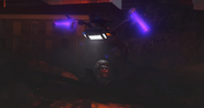Large TV Man 2.0 looking at Interceptor Astro Toilet.