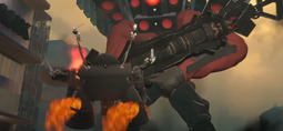 The Jetpack Impaler Skibidi Toilet about to be killed by one of the projectiles from 's .
