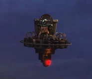 Assailant Astro Toilet looking at Detainer Astro Toilet 2.0 warping away.