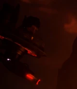 The Assailant Astro Toilet making a cameo appearance as he observes the Watchman of Doom in Skibidi toilet: emergence 1.