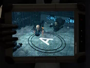 Chief Scientist Skibidi Toilet commanding the Laser Guardian Skibidi Toilets to defend the door from the Infiltration squad.