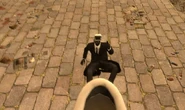 POV-Cameraman flushing the Semi-Medium Skibidi Toilet and the Normal Cameraman giving a thumbs up towards him from saving his life.