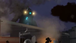 Titan Cameraman utilizing his  to destroy the remaining .