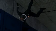 The Diplomat Skibidi Mutant dodging the attack of the Guard Cameraman.
