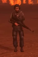 a Rebel Soldier holding an AK-47.