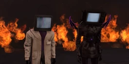 TV Woman and the  sadly looking towards the ground while thinking of their downfall.