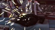 Plungerman's body shaking as the whole system is malfunctioning.