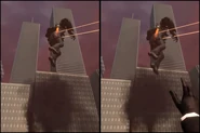 Episode 20 on the left, Season 6 on the right. POV-Cameraman's right hand was added in season 6.