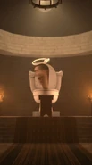 FlushedHolySkibidiToilet10.png (259 KB) Saint Skibidi Toilet being flushed.