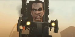 The Injured G-Toilet 3.0 glaring angrily at the  as he prepares to attack him.