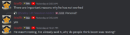 ibio75 sharing more information about the reason for the delay in DaFuqBoom's Discord server (messages: 1, 2, 3)