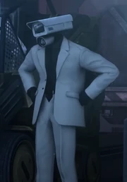 Scientist Cameraman 1337 near the capsule 