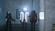 The Scientist TV Man telling the human scientist to come to him.