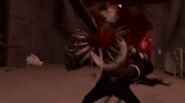 Feral Skibidi Mutant getting stabbed by Spiked plunger.