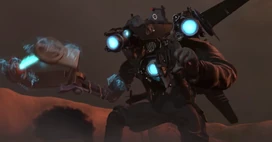 Titan Cameraman wagging his finger after 's attempt on manipulating the  with the .