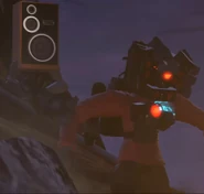 The other Welder speaker helicopter about to attach another Arm plasma cannon to Titan Speakerman.