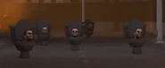 A group of five Semi-Medium Gray Skibidi Toilets in Episode 48.