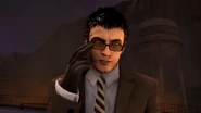 The Secret Agent explaining that the masterkey can open every door and grants access to any computer inside the facility.