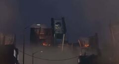 G-Toilet using his  to cause more chaos in the city in ruins before retreating from the place using its .