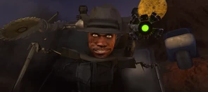 The Mafia Skibidi Toilet about to use his  against the .