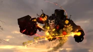 G-Toilet grabbing the Juggernaut and preparing to slam him onto the ground.