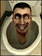 The poster of the first Skibidi toilet that was used for the Golden toilet statue.