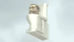 The Giant Flying Skibidi Toilet  naturally in the sky.