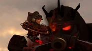 The Assailant whispering to Juggernaut to lock in the next battle.
