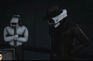 Detective Cameraman watching the footage.