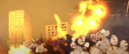 Ditto, but now it is more visible how the city is being destroyed by the attacks of the Carrier Astro Toilet.