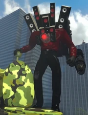 を流すタイタンスピーカーマン