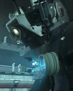 エンジニアカメラマン達による修理を受けるタイタンカメラマン。