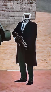 Камерамен с монохромным пиксельным галстуком