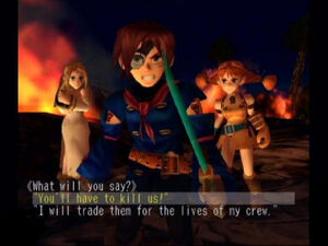 Choices like this can have a major impact on Vyse's rank, as well as how the rest of the scene plays out.