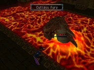 Rokwyrm taking damage from Vyse's Cutlass Fury.