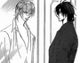 Kuon and ren staring at his face.png