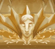 Bust of Lorenzo at the top of the elevator
