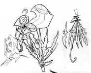 Concept art of King Franz and his living weapon, Todd