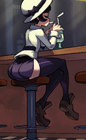 Filia drinking a milkshake.