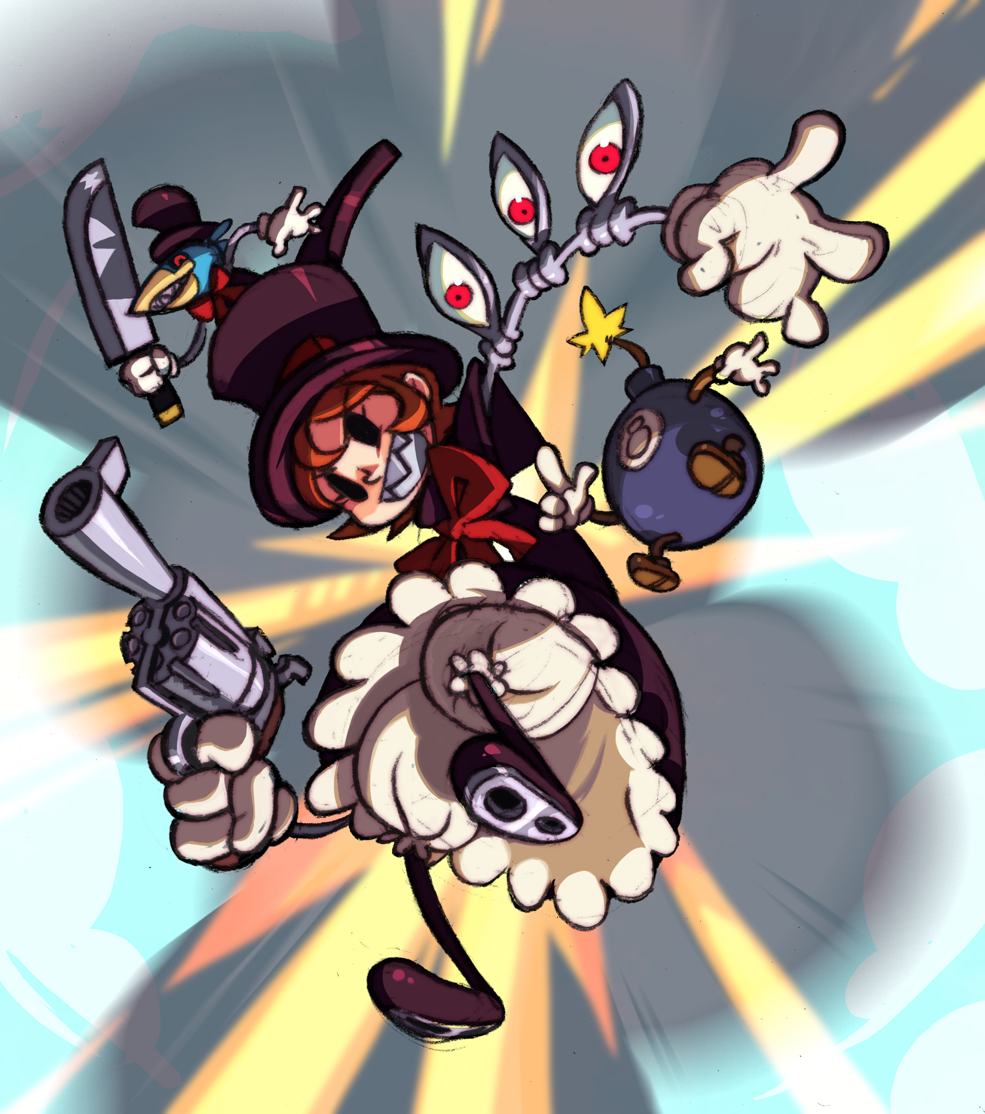 Skullgirls 2nd Encore, peacock Fan, reverge Labs, lab Zero Games,  skullgirls, fighting Game, Fan art, video Game, anime, drawing