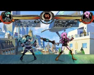 Filia and Parasoul fighting in Training Mode