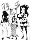Filia with Parasoul and Squigly (sketch)
