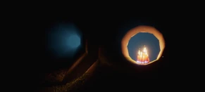 1ª VT - Riacho Escondida no segmento de cano central do túnel de canos na esquerda da área