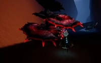 Red Darkness Plants draining Light from a Player