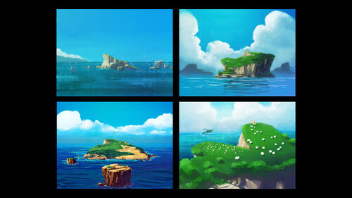 🎨 "Soaring through a blue sky & puffy clouds has always been the inspiration for this game. In the beginning we imagined that the Sky would begin on an island, to take off into the clouds. The idea of an island got carried into the Isle of Dawn."