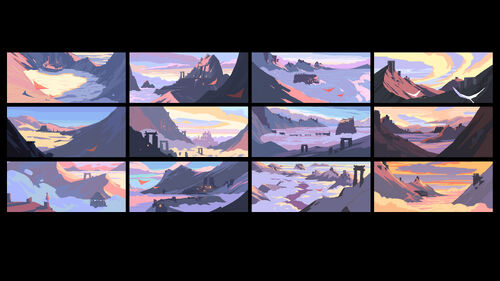 🎨 "We wanted this level to have the fastest flight, with the most exciting and richest visuals. Because we wanted the altitude to follow our emotional curve, we made the decision to make this take place on a high mountains."