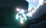 A cluster of Crystals glowing outside