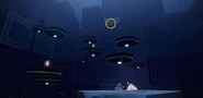 5. Archives: On top of stacked cubes in the central room